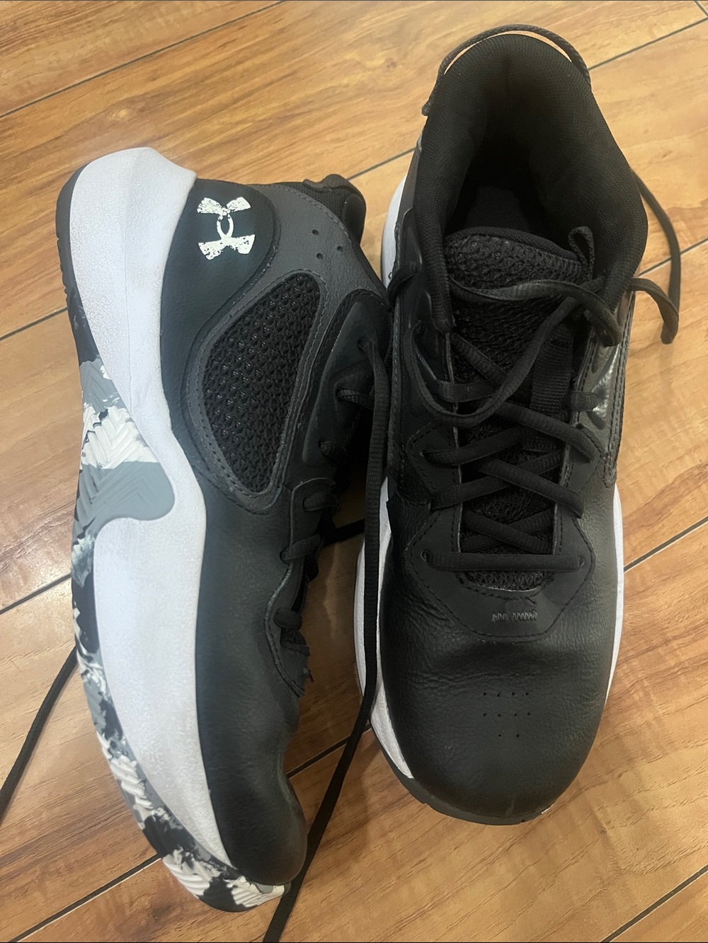 Under Armour Black and White Lace-Up Athletic Sneakers
